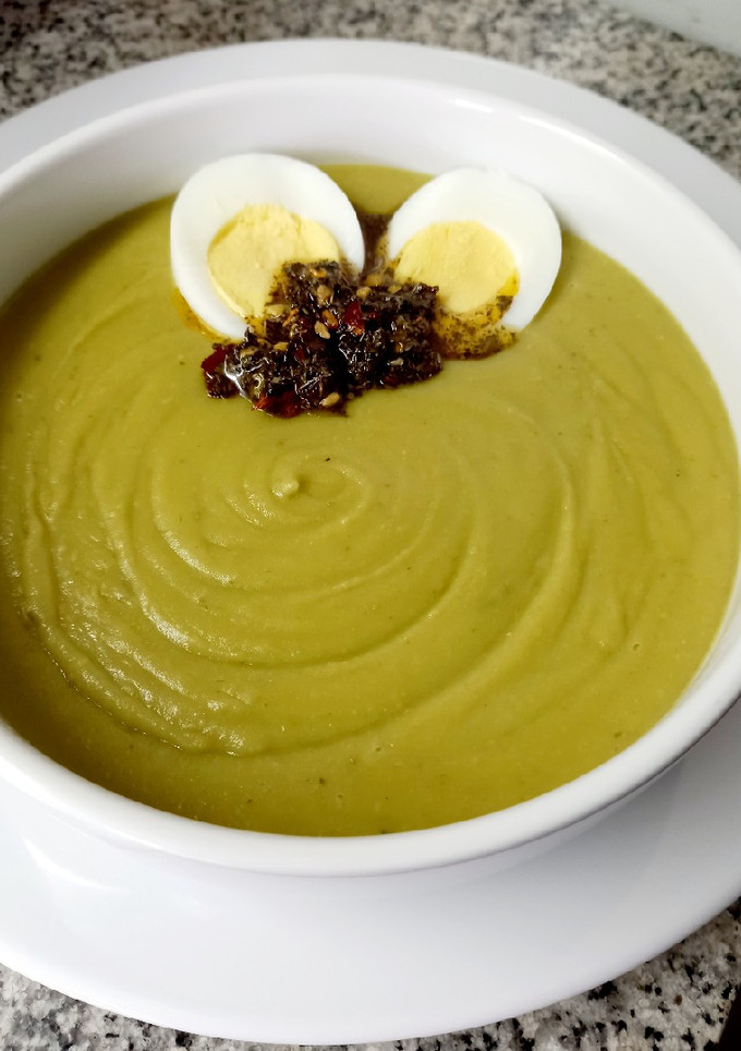Una foto de Sopa crema de arvejas