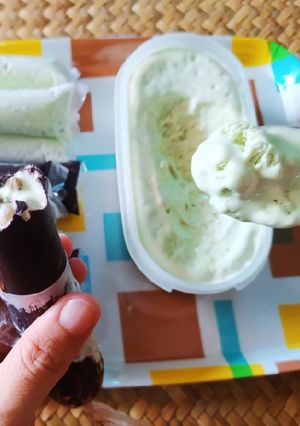 Foto resep Es krim dung2 rasa santan dan kacang hijau honemade