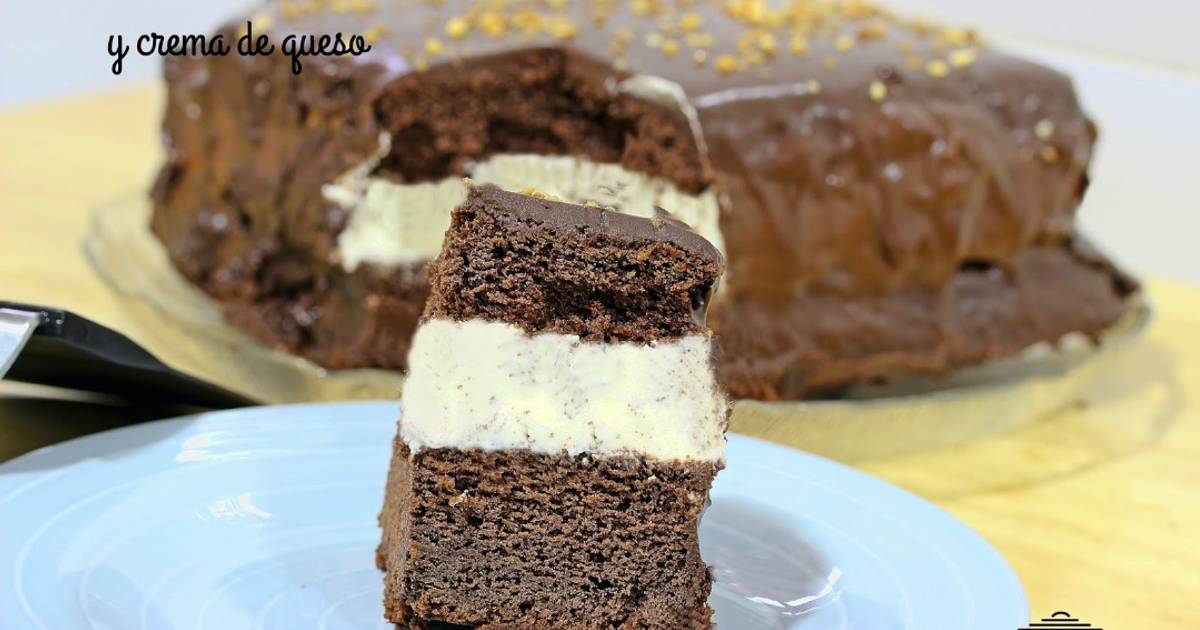 Tarta de chocolate y queso crema Receta de Las recetas de Masero- Cookpad