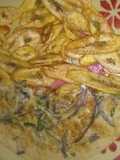 Torta de huevo con plátanos fritos