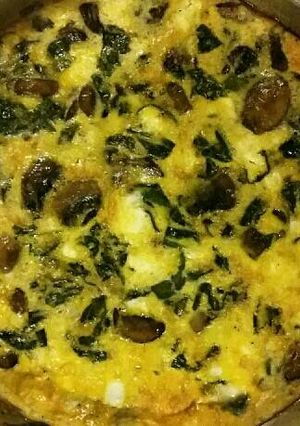 A picture of Spinach Mushroom Feta Frittata.