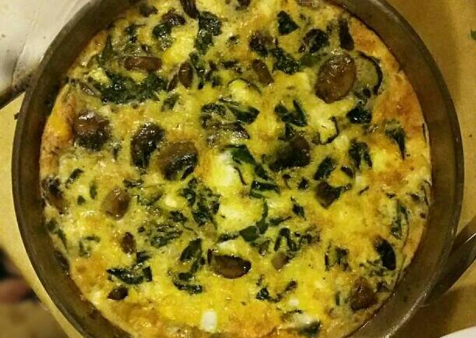 Spinach Mushroom Feta Frittata