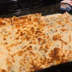 A picture of Creamy White Chicken Enchiladas.