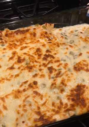 A picture of Creamy White Chicken Enchiladas.