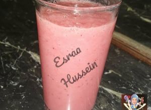 صورة لوصفة ميلك شيك الفراوله والموز 🍓🍌
