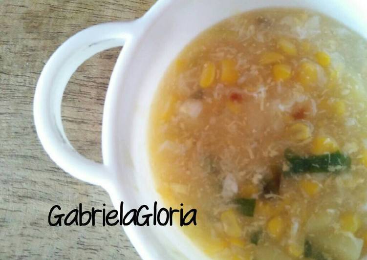 Simple sweet corn soup (kental)