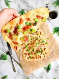 Spring onion and prosciutto flatbread