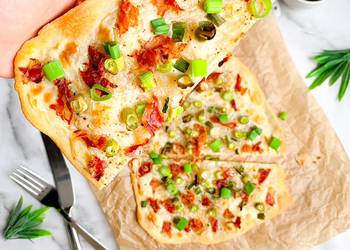 Popular Cuisine Spring onion and prosciutto flatbread Delicious Perfect