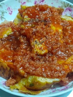 Hình của món Trứng sốt chua ngọt.
