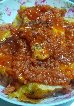 Hình của món Trứng sốt chua ngọt.