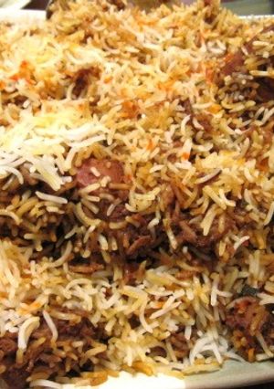 A picture of Mutton biryani.