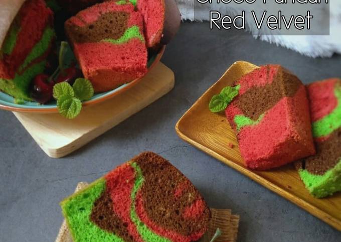 Tutorial Membuat Resep Chiffon Choco Pandan Red Velvet