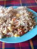Falso "arroz" de coliflor con pescado