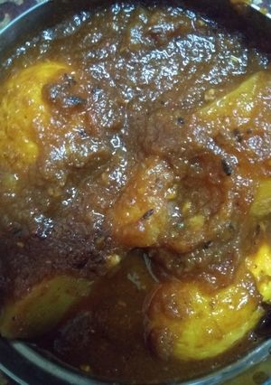 A picture of Egg kosha(egg dry curry).