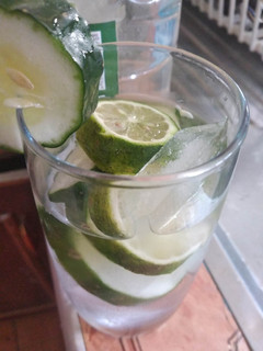 A picture of Refreshing cucumber water.