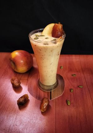 A picture of Apple dates milkshake.