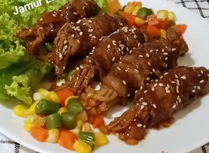 Foto resep 536. Jamur Enoki Beef Roll