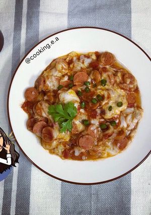 صورة لوصفة نقانق بالجبنة المطاطي