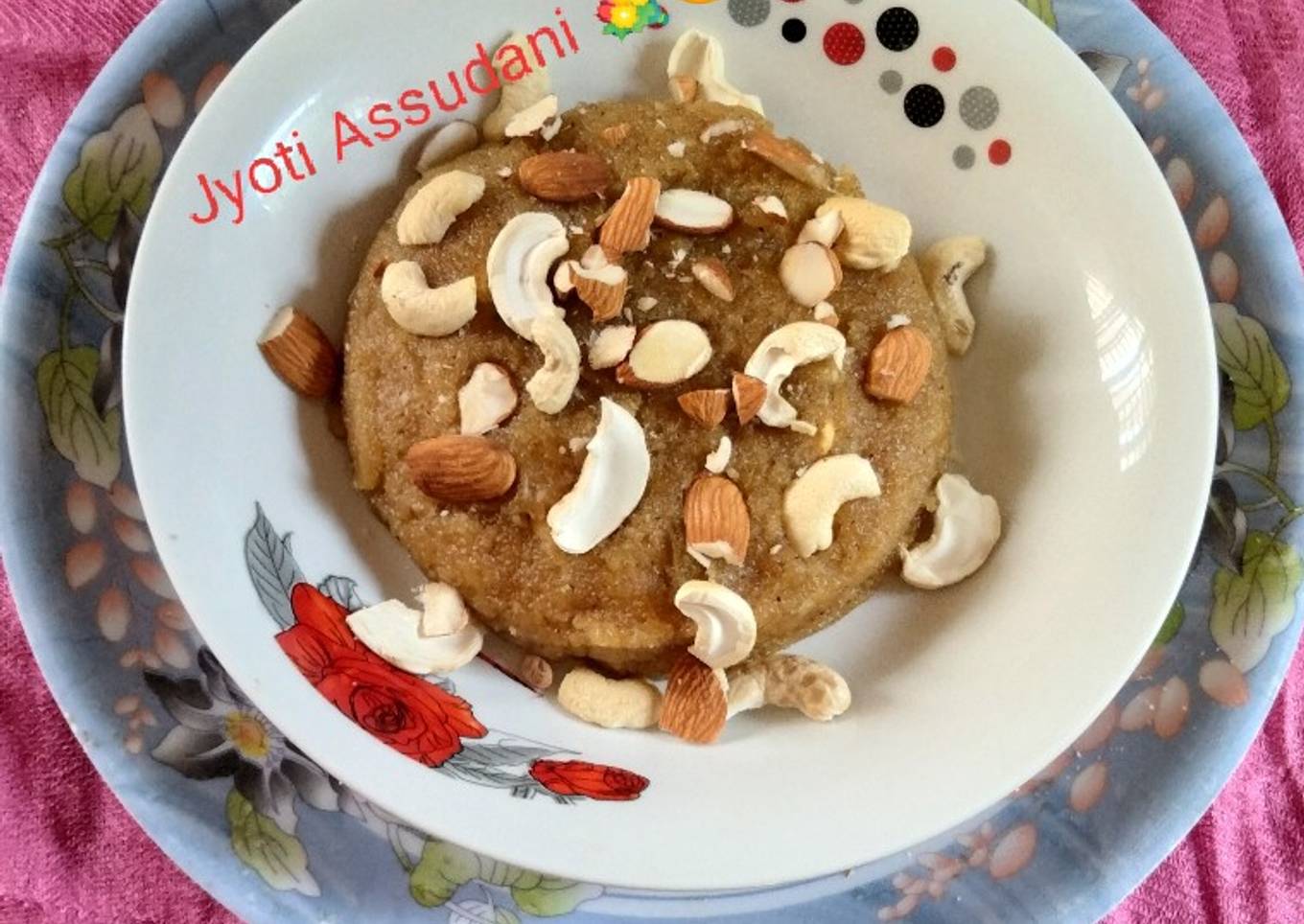 Rava with almond halwa