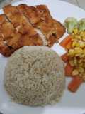 Chicken Schnitzel with spicy buttered rice