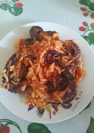 Φωτογραφία της συνταγής Χταποδάκι με κριθαράκι στο φούρνο!