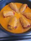 Pimientos del piquillo rellenos de bacalao y con mi salsa