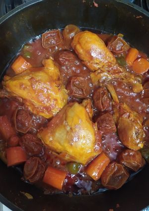 عکسی از دستور خوراک مرغ و آلوچه