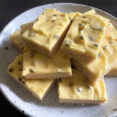 No-Bake Passionfruit Slice A picture of No-Bake Passionfruit Slice.