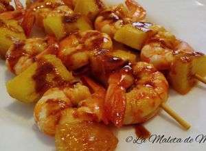 Foto principal de Brochetas de langostinos marinados