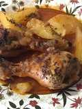 Muslos de pollo asados con ayudas enlatadas