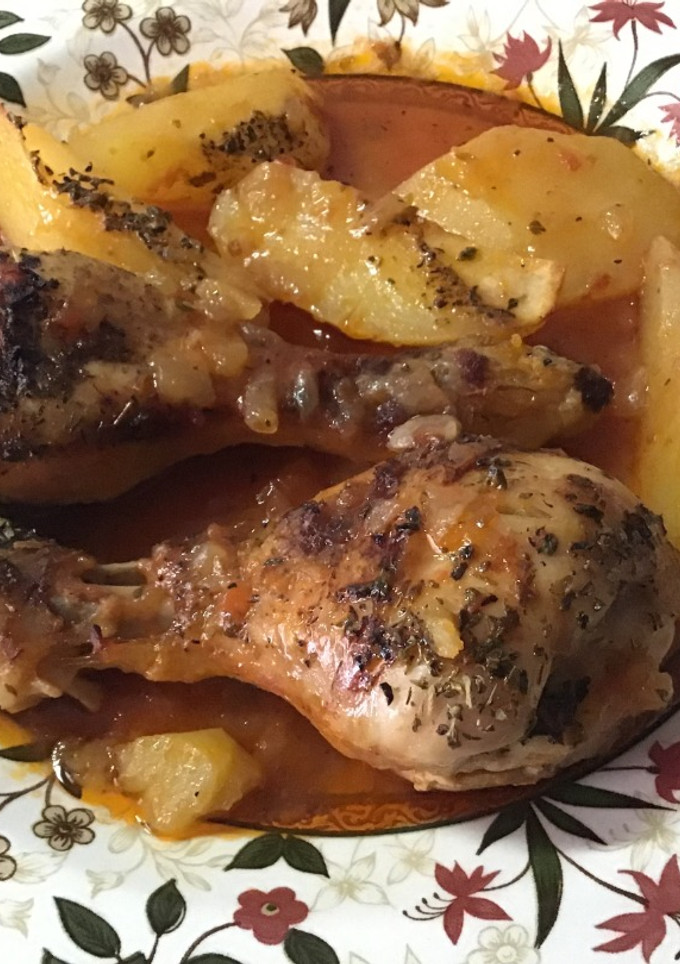 Una foto de Muslos de pollo asados con ayudas enlatadas
