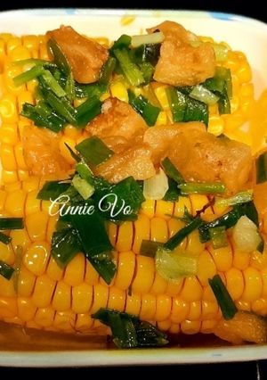 Hình của món Bắp nướng mỡ hành tóp mỡ.