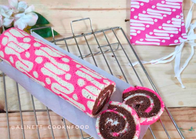 Langkah Mudah untuk Menyiapkan Batik Roll Cake Kukus, Lezat