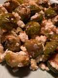 Coles de Bruselas asadas con mantequilla de ajo