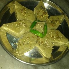 Mung dal ke dhokle A picture of Mung dal ke dhokle.