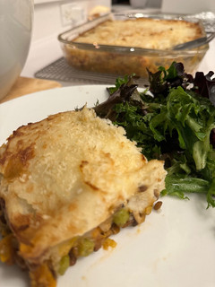 A picture of Vegetarian Shepherd’s Pie.