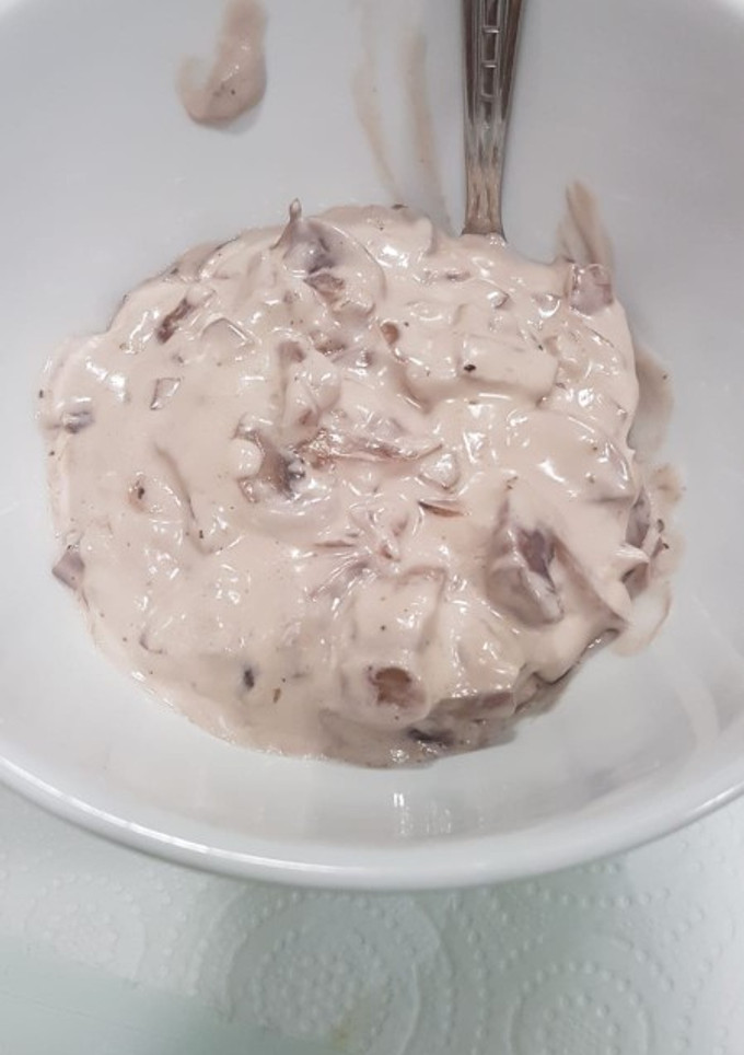 Una foto de Salsa champiñones y nata