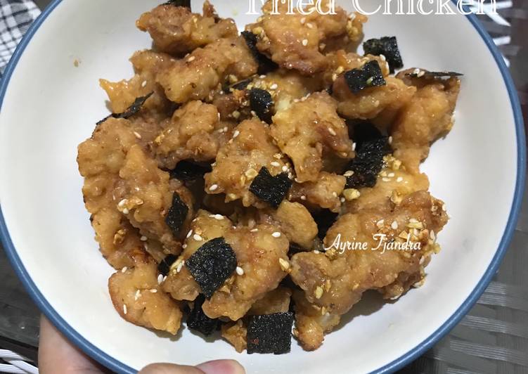 Cara Gampang Menyiapkan Korean honey butter fried chicken with seaweed and sesame yang Bisa Manjain Lidah