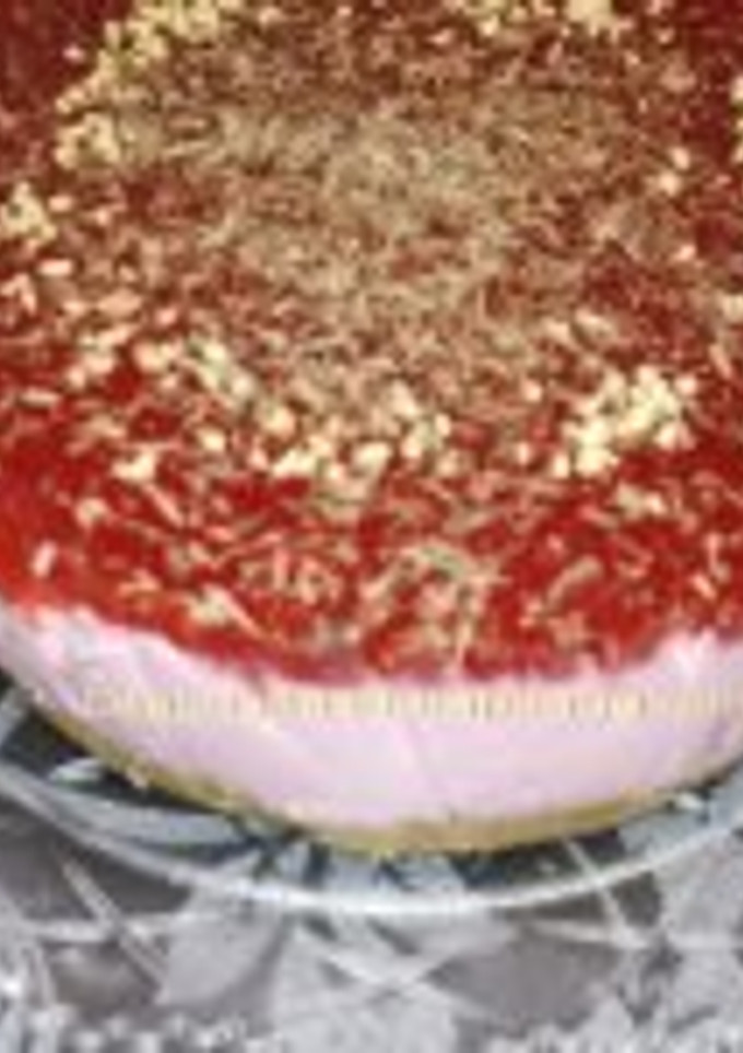 Una foto de Cheesecake de frambuesas sin horno
