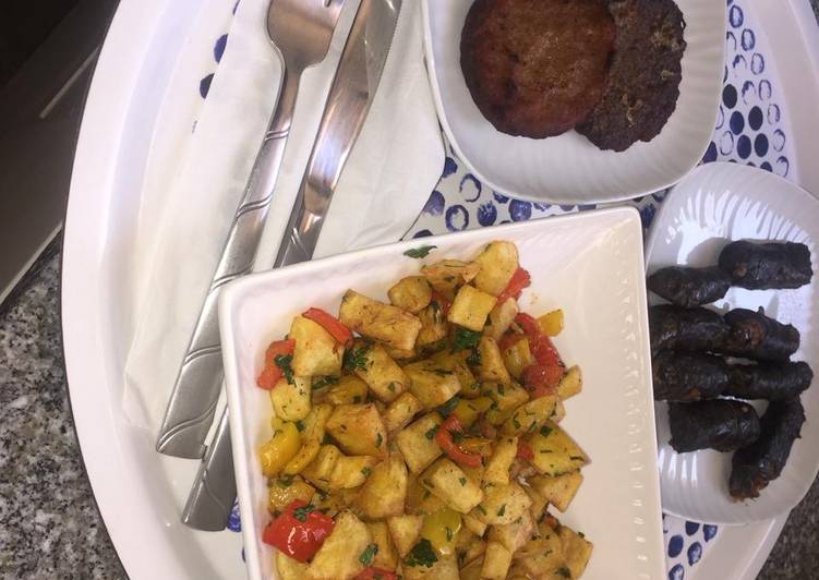 Potato salad and kofta