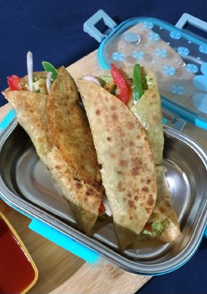 A picture of Aloo tikki roll.