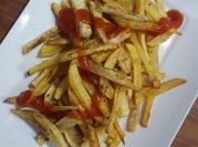 A picture of potatoes ketchup mayonnaise