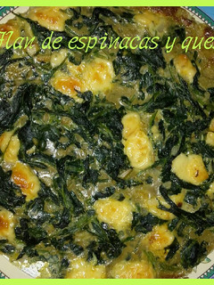 Una foto de Flan de espinacas y queso