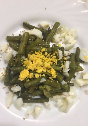 Una foto de Judías salteadas proteínicas saludables