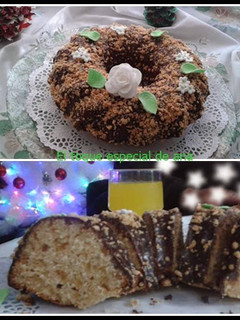 Una foto de Rosco de turrón con cobertura de chocolate