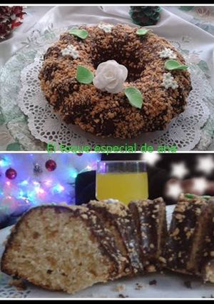 Foto principal de Rosco de turrón con cobertura de chocolate