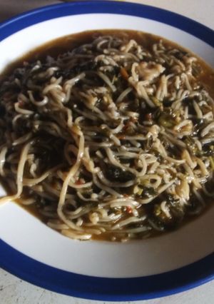 A picture of Delicious Taliyar hausa jollof.
