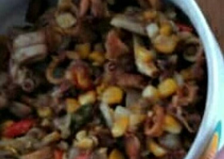 Cara Membuat Oseng cumi asin jagung manis, Sempurna