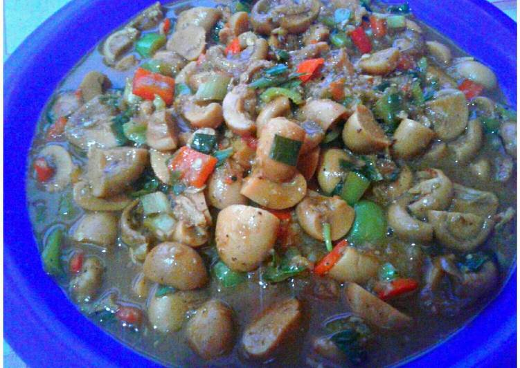 Resep Jamur kancing saus tiram pedas, Enak Banget