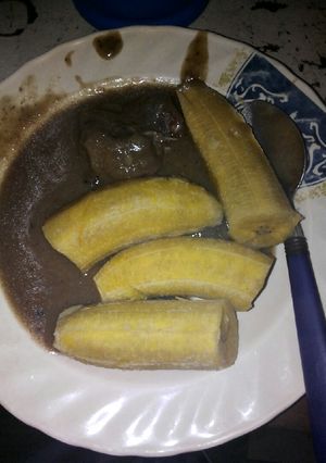 A picture of Beef pepper soup with yam as thickener.